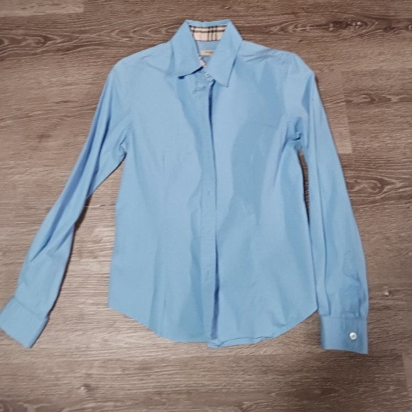 Burberry light blue button down Womens shirt M - Picture 1 of 5